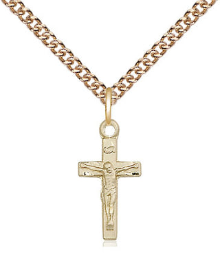 14kt Gold Crucifix Medal