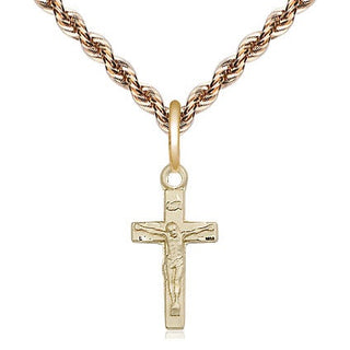 14kt Gold Crucifix Medal