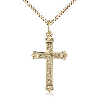 14kt Gold Filled Cross Medal Catholic Jewelry