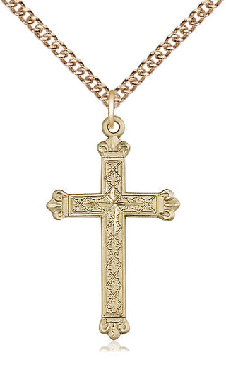 14kt Gold Filled Cross Medal Catholic Jewelry