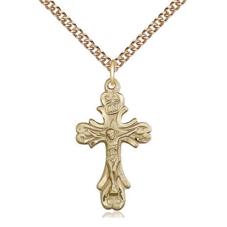 14kt Gold Filled Crucifix Medal Catholic Jewelry