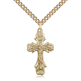 14kt Gold Filled Crucifix Medal Catholic Jewelry