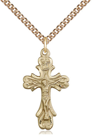 14kt Gold Crucifix Medal