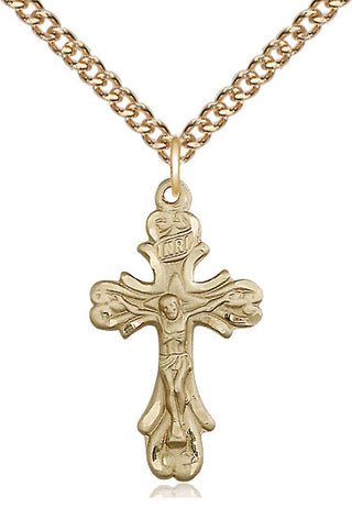 14kt Gold Crucifix Medal