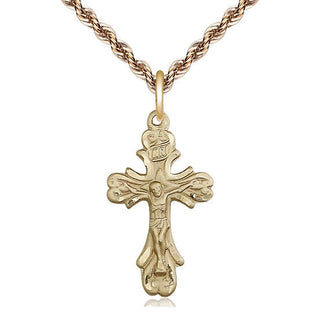 14kt Gold Crucifix Medal