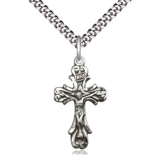 Sterling Silver Crucifix Medal Catholic Jewelry