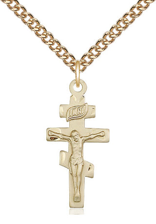 14kt Gold Filled Crucifix Medal Catholic Jewelry