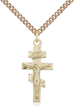 14kt Gold Crucifix Medal