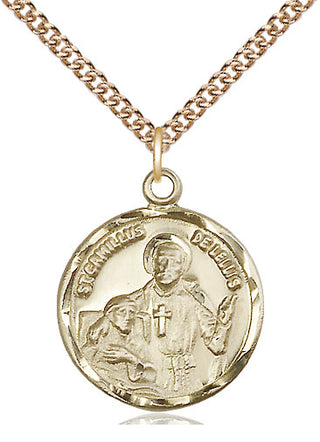 14kt Gold Filled Saint Camillus of Lellis Medal Religious Jewelry Engraved Catholic Saint Jewelry