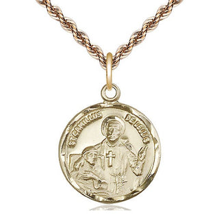 14kt Gold Filled Saint Camillus of Lellis Medal Religious Jewelry Engraved Catholic Saint Jewelry