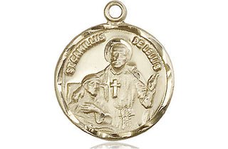 14kt Gold Saint Camillus of Lellis Medal Engraved Catholic Saint Jewelry