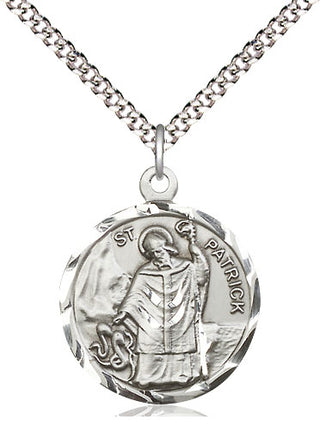 Sterling Silver Saint Patrick Medal Religious Jewelry Engraved Catholic Saint Jewelry