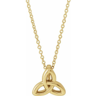 14K Yellow Celtic-Inspired Trinity 16-18" Necklace 