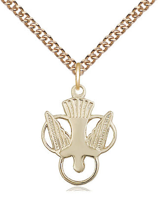 14kt Gold Filled Holy Spirit Medal Religious Jewelry