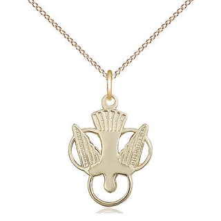 14kt Gold Holy Spirit Medal