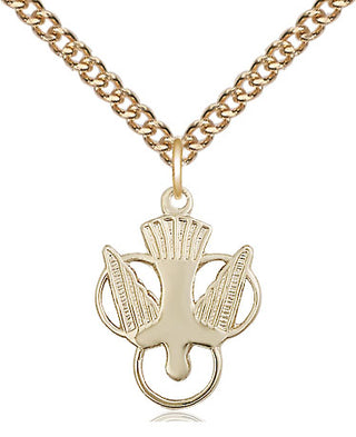 14kt Gold Holy Spirit Medal