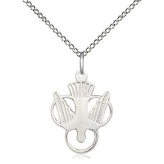 Sterling Silver Holy Spirit Medal Religious Jewelry