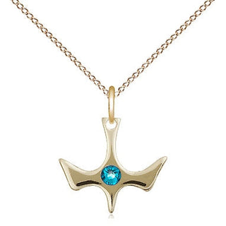14kt Gold Filled Holy Spirit Pendant with 3mm Zircon Swarovski Necklace