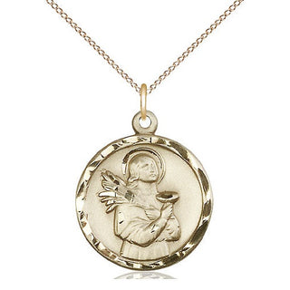 14kt Gold Filled Saint Lucy Medal Religious Jewelry Engraved Catholic Saint Jewelry