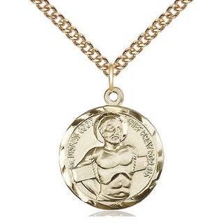 14kt Gold Filled Dismas Medal Religious Jewelry Engraved Catholic Saint Jewelry