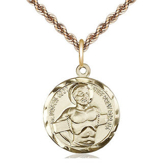 14kt Gold Filled Dismas Medal Religious Jewelry Engraved Catholic Saint Jewelry