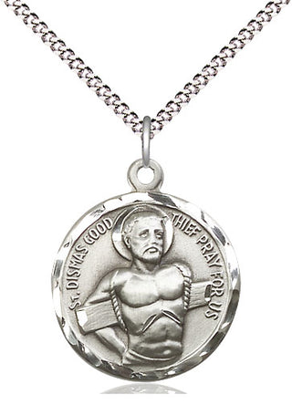 Pewter Dismas Medal Religious Jewelry Engraved Catholic Saint Jewelry