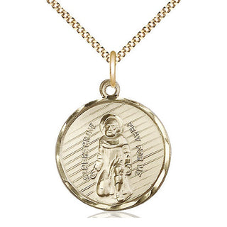 14kt Gold Filled Saint Perregrine Medal Catholic Jewelry Engraved Catholic Saint Jewelry