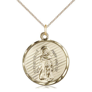 14kt Gold Filled Saint Perregrine Medal Catholic Jewelry Engraved Catholic Saint Jewelry