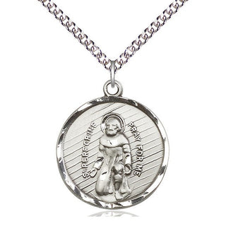 Sterling Silver Saint Perregrine Medal Catholic Jewelry Engraved Catholic Saint Jewelry