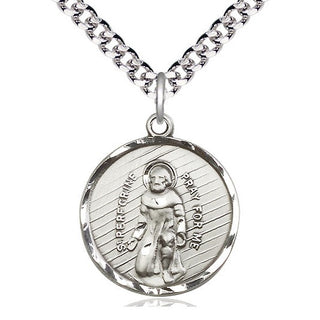 Sterling Silver Saint Perregrine Medal Catholic Jewelry Engraved Catholic Saint Jewelry