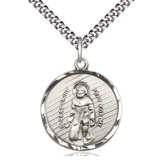 Sterling Silver Saint Perregrine Medal Catholic Jewelry Engraved Catholic Saint Jewelry