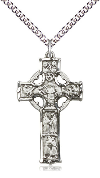 Sterling Silver Celtic Cross Medal Catholic Jewelry