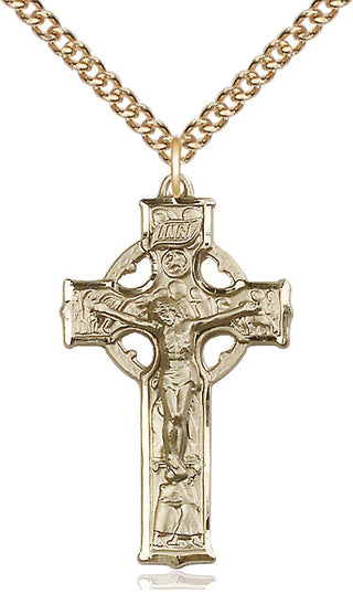 14kt Gold Celtic Crucifix Medal