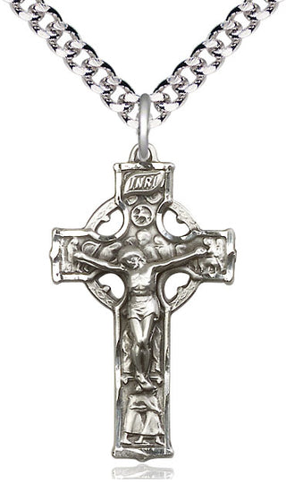 Sterling Silver Celtic Crucifix Medal Catholic Jewelry