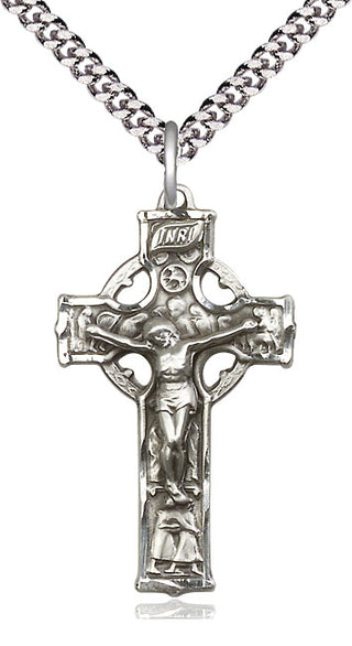 Sterling Silver Celtic Crucifix Medal Catholic Jewelry
