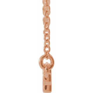 14K Rose Sideways Cross Bar 18" Necklace   