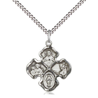 Pewter 4-Way Medal Religious Jewelry