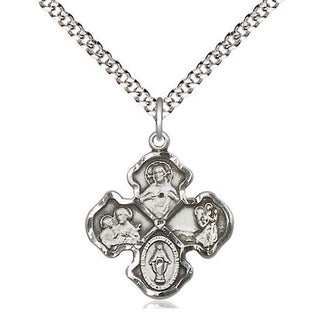 Pewter 4-Way Medal Religious Jewelry