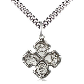 Pewter 4-Way Medal Religious Jewelry