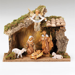 5-Inch Scale 6 Figure Nativity With Italian Stable