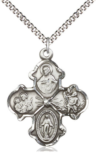 Pewter 4-Way Medal Catholic Jewelry
