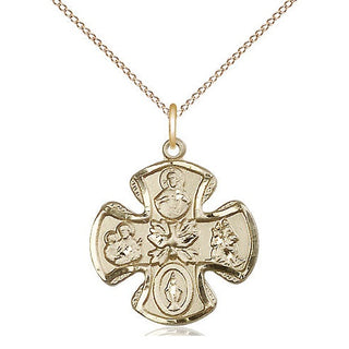 14kt Gold Filled 5-Way Medal Religious Jewelry