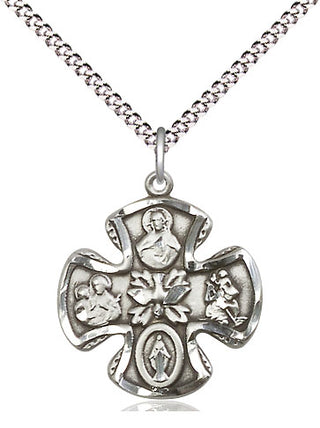 Pewter 5-Way Medal Religious Jewelry