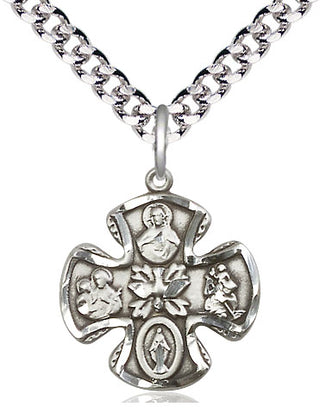 Pewter 5-Way Medal Religious Jewelry