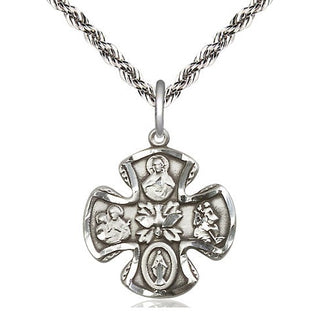 Sterling Silver 5-Way Medal Religious Jewelry