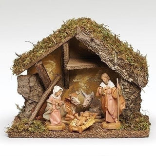 5-Inch Scale 5 Figure Nativity With Italian Stable