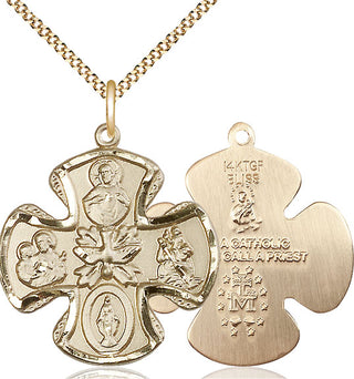 14kt Gold Filled 5-Way Medal Catholic Jewelry