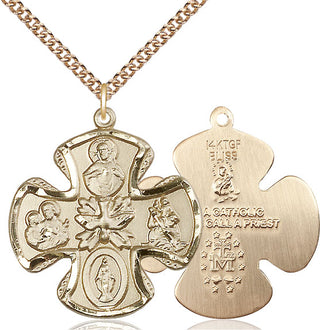 14kt Gold Filled 5-Way Medal Catholic Jewelry