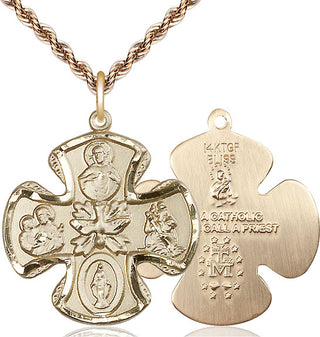 14kt Gold Filled 5-Way Medal Catholic Jewelry