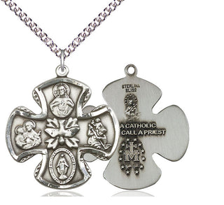 Sterling Silver 5-Way Medal Catholic Jewelry